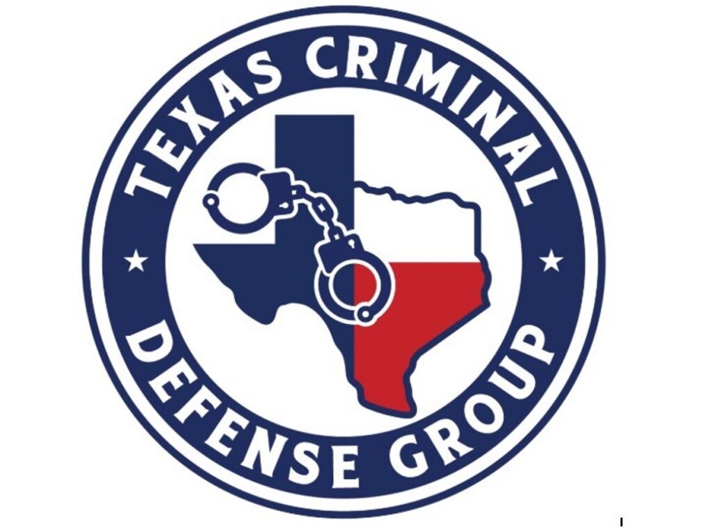 Logo of the Texas Criminal Defense Group featuring the state of Texas and a pair of handcuffs