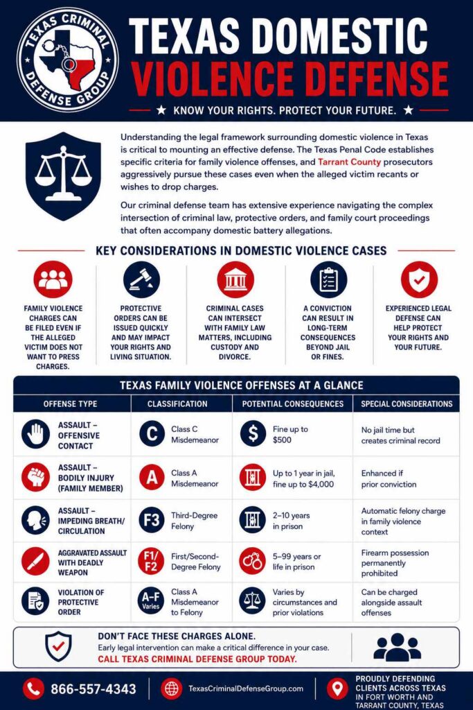 Fort Worth Family Violence Laws and Criminal Charges