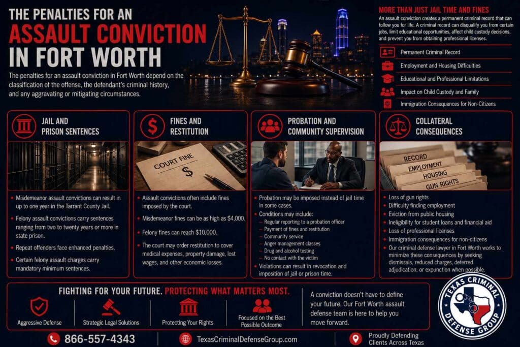 The Penalties for an Assault Conviction In Fort Worth